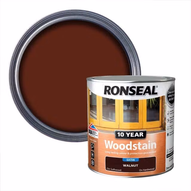 Ronseal Weatherproof Woodstain Walnut, 0.75 l, Brown