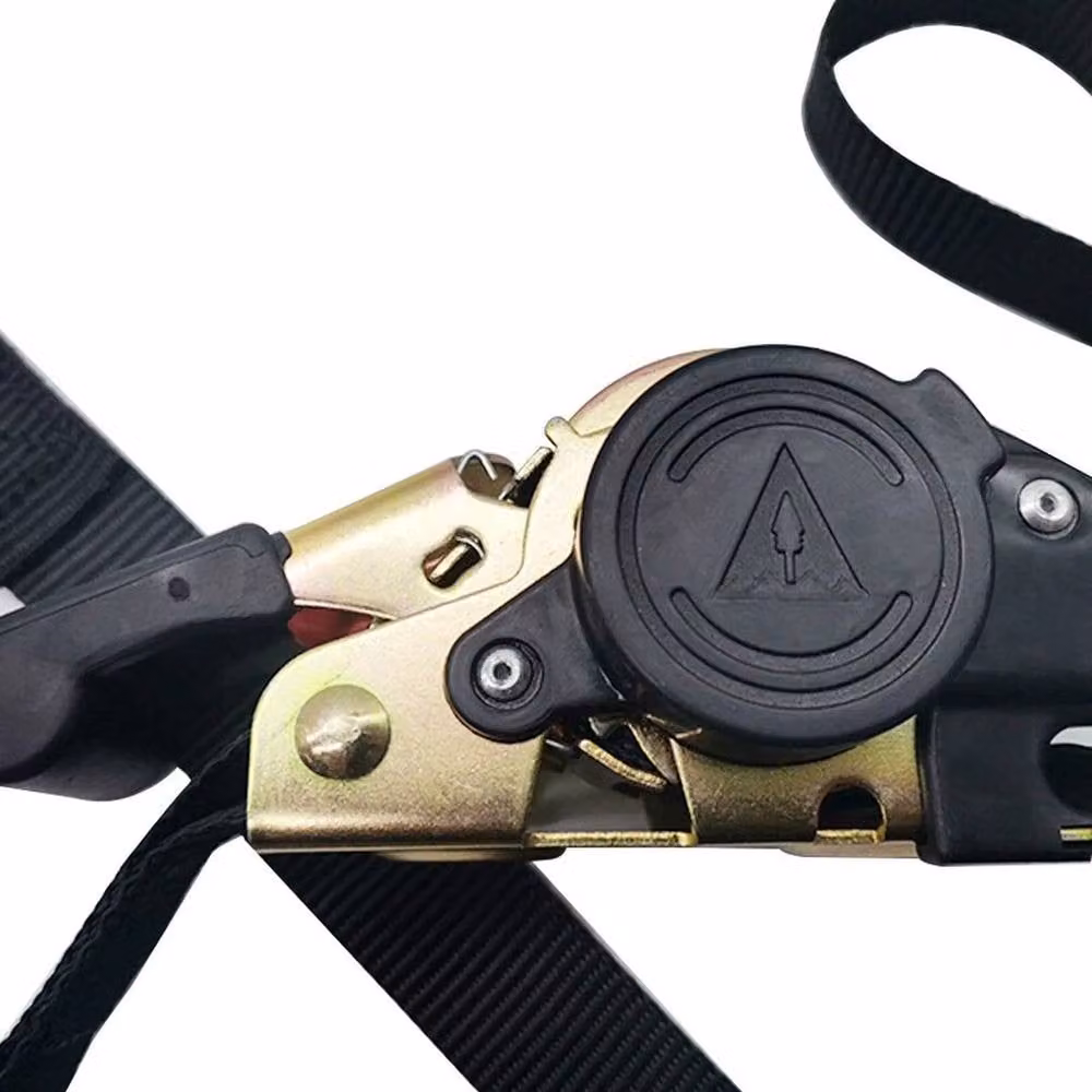 FLAVORA 2x Auto Retract Ratchet Tie Down Straps, 600kg, Black – 3