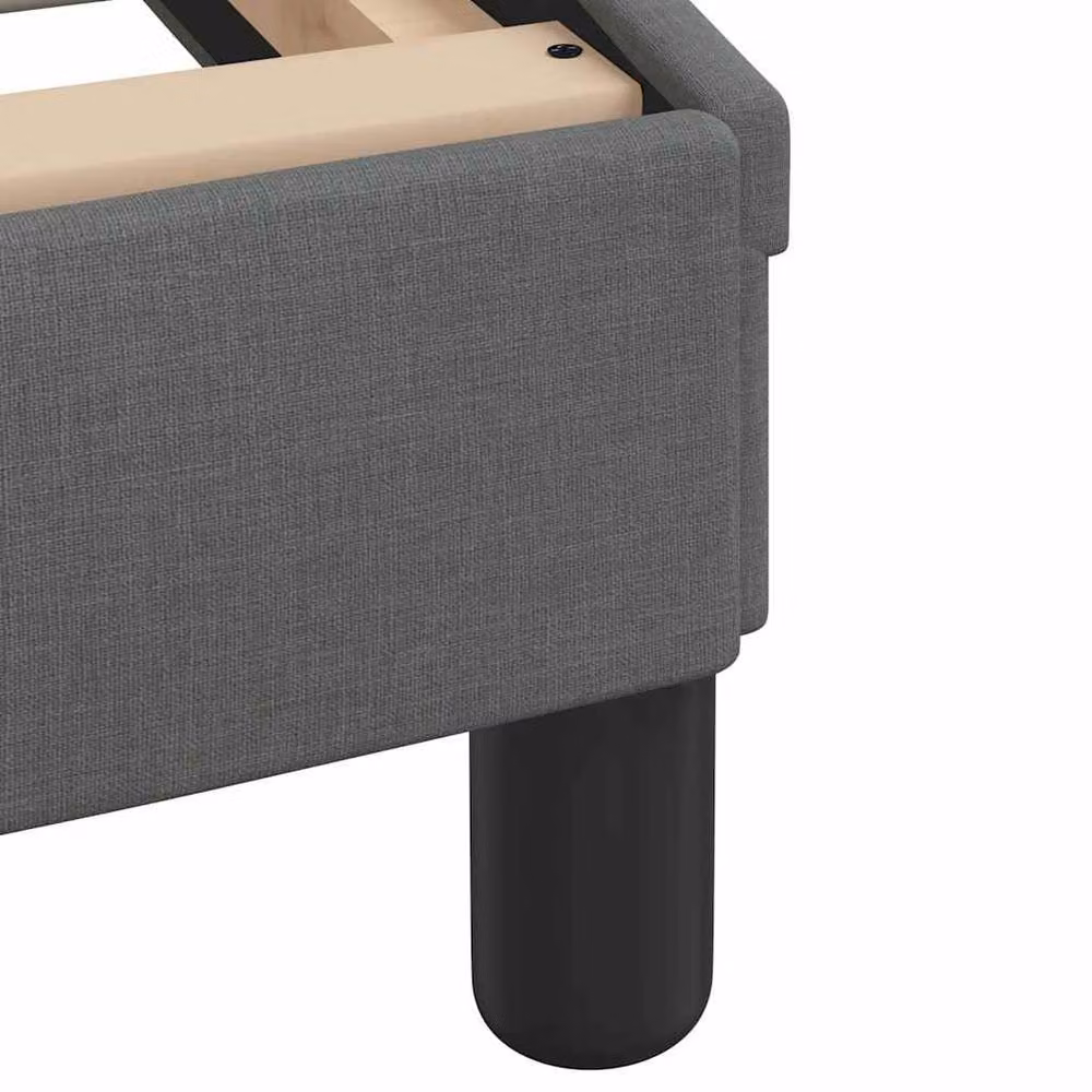 Berkfield Home Dover Upholstered Fabric Bed Frame in Dark Grey, W/D/H: 180 x 200 cm – 3