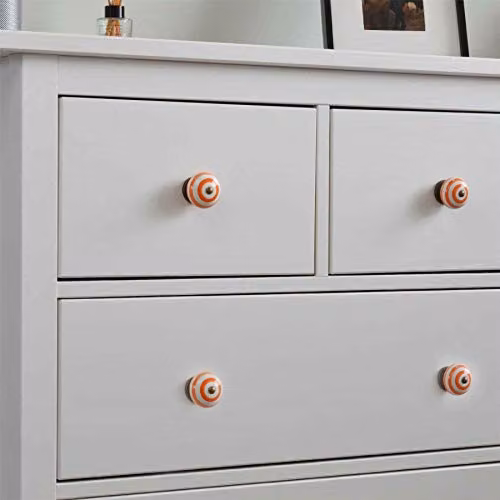 Nicola Spring Orange Ceramic Cabinet and Drawer Knobs, Pack of 12 – 3