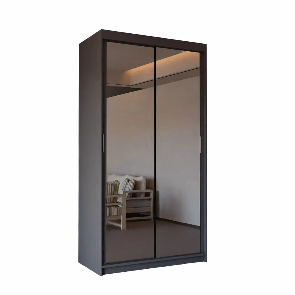 Sliding Wardrobes 4U Modern Double Sliding Door Wardrobe in Grey, W/H: 90 x 200 cm – 2