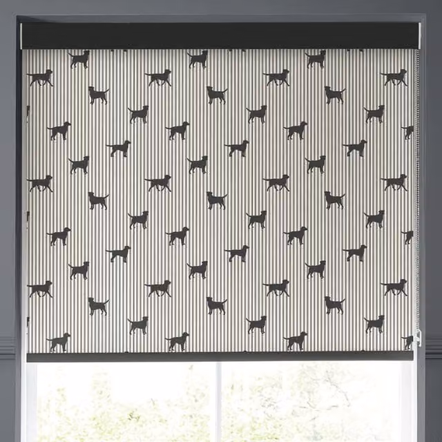 Emily Bond Marley Made to Measure Blackout Roller Blind in Coal Black