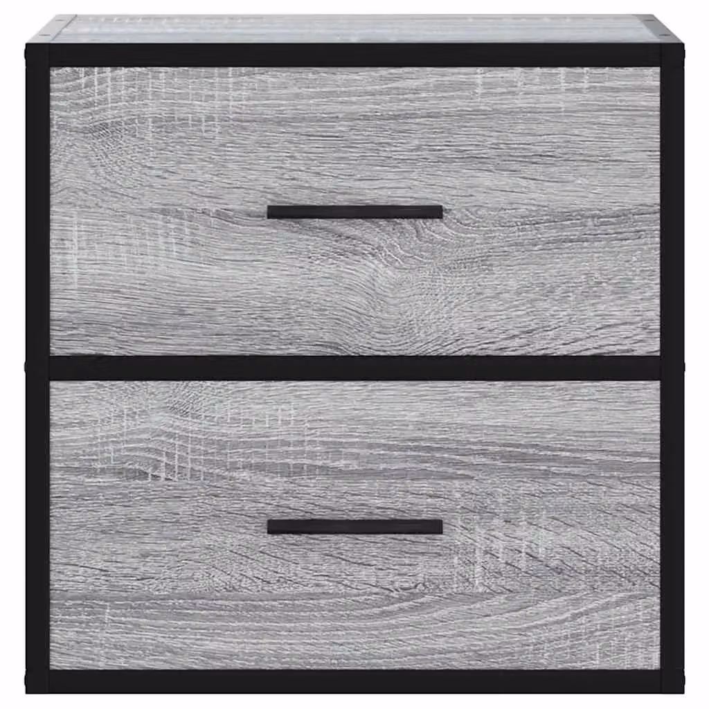 Berkfield Home Wall-mounted Bedside Cabinets, 2 Pack, Grey Sonoma, W: 40 cm, D: 31 cm, H: 39.5 cm – 5