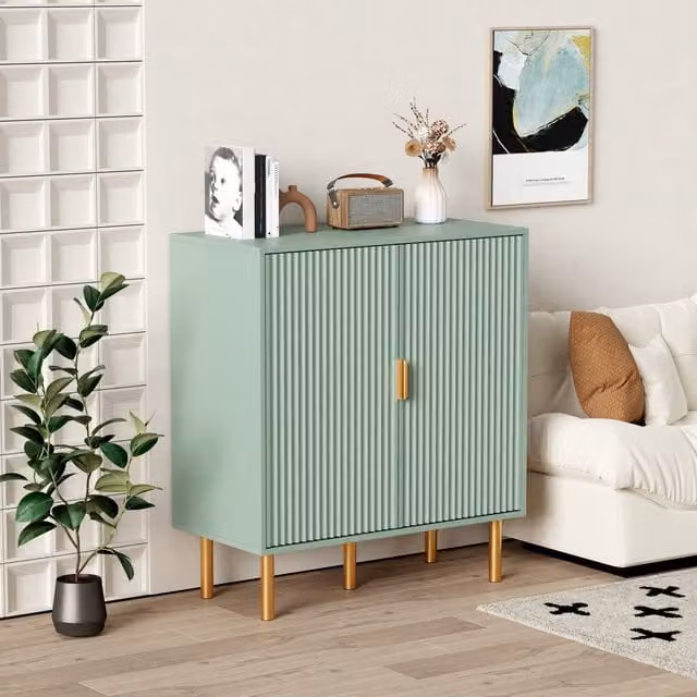 HMD Modern 2 Door Sideboard in Green and Gold