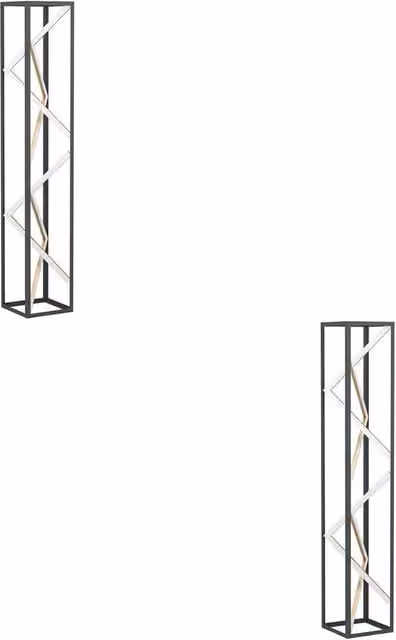 Loops 2 Pack Modern Black and Gold Metal Floor Lamps with LED Warm White Bulbs