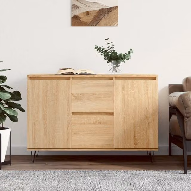 Berkfield Home Sonoma Oak Sideboard in Brown, W/D/H: 104 x 35 x 70 cm – 1