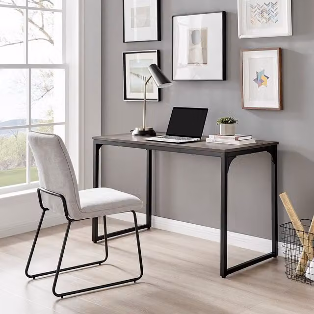 FurnitureboxUK Kendrick Gaming and Home Office Desk in Walnut Effect with Black Legs, Width: 120 cm