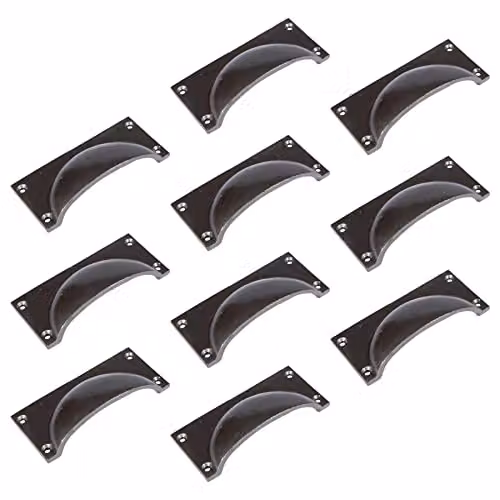 Hammer and Tongs Rectangular Iron Cabinet Drawer Pull in Grey, Pack of 10 – 2