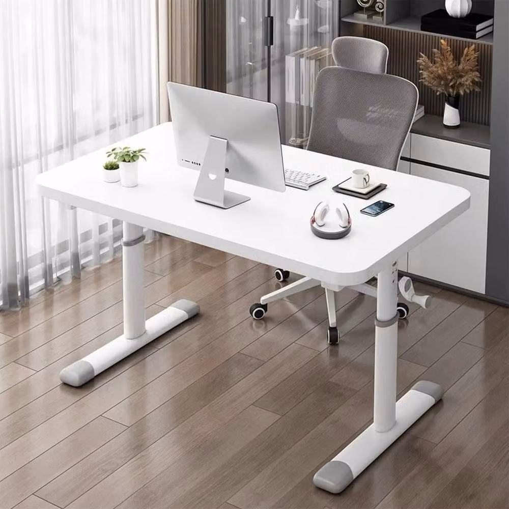 KORVIXA Ergonomic Height-Adjustable Sit-Stand Desk with Manual Crank, White – 2