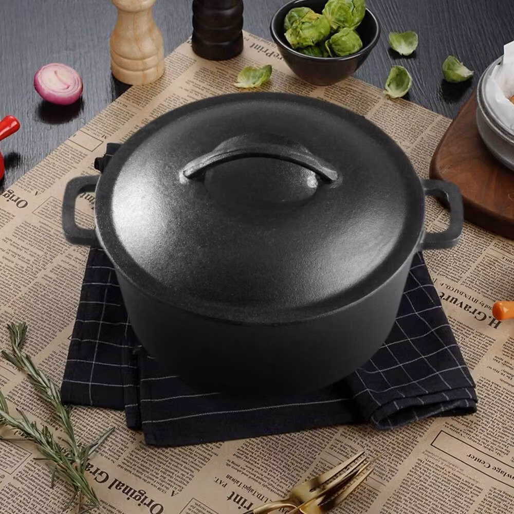 PAWNORA Black Uncoated Cast Iron Casserole Dish, W: 30 cm, H: 12 cm – 2