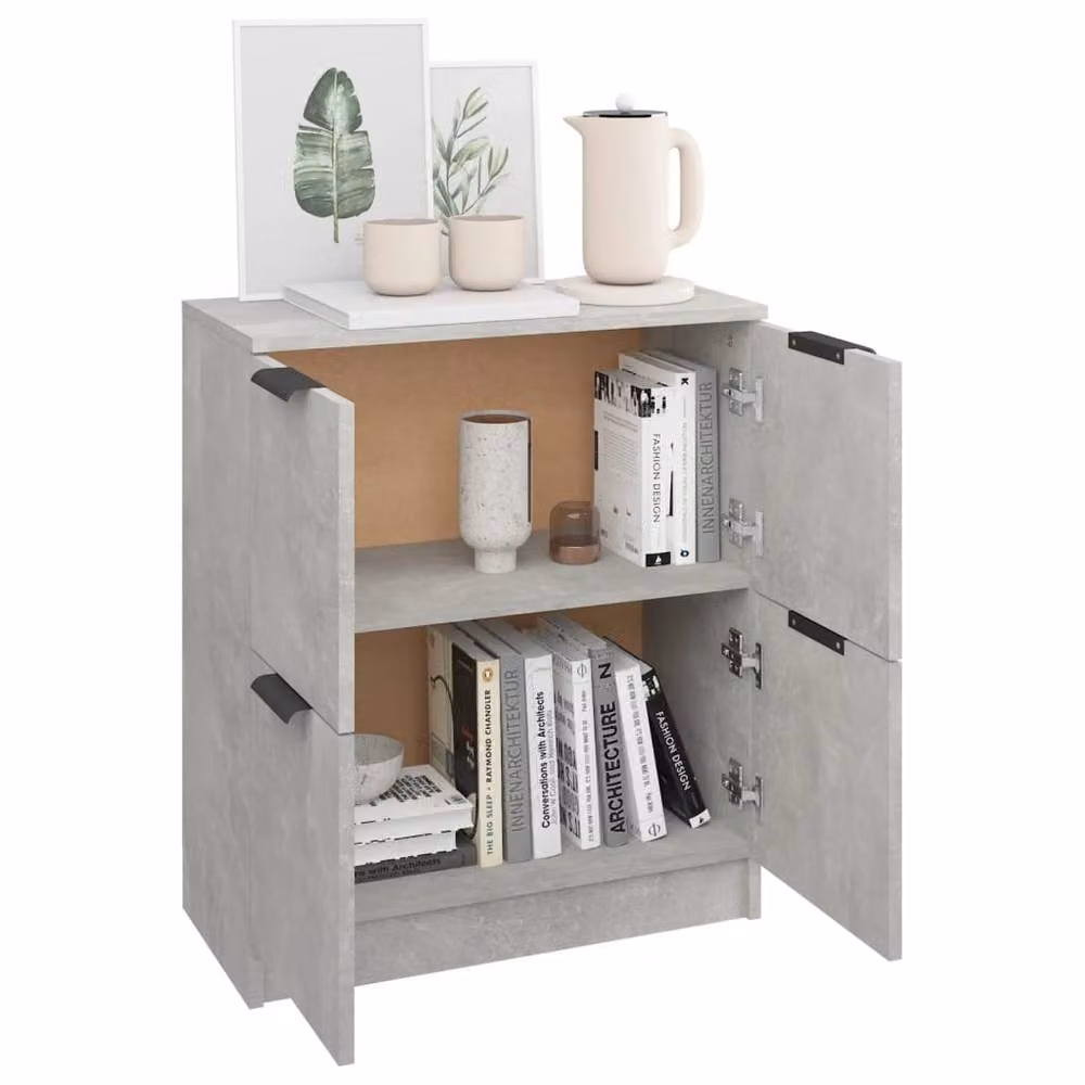 Berkfield Home Modern Sideboard in Concrete Grey, W/D/H: 60 x 30 x 70 cm – 2