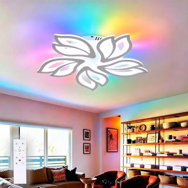 NESTLUNE Dimmable RGBW LED Flush Ceiling Light in White – 1