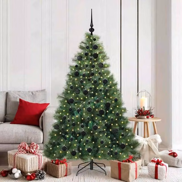 Berkfield Home Artificial Green Christmas Tree with 300 LEDs, Height: 180 cm