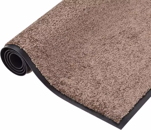 Berkfield Home Non-Slip Rectangular Doormat in Brown and Black, W: 80 cm, D: 120 cm
