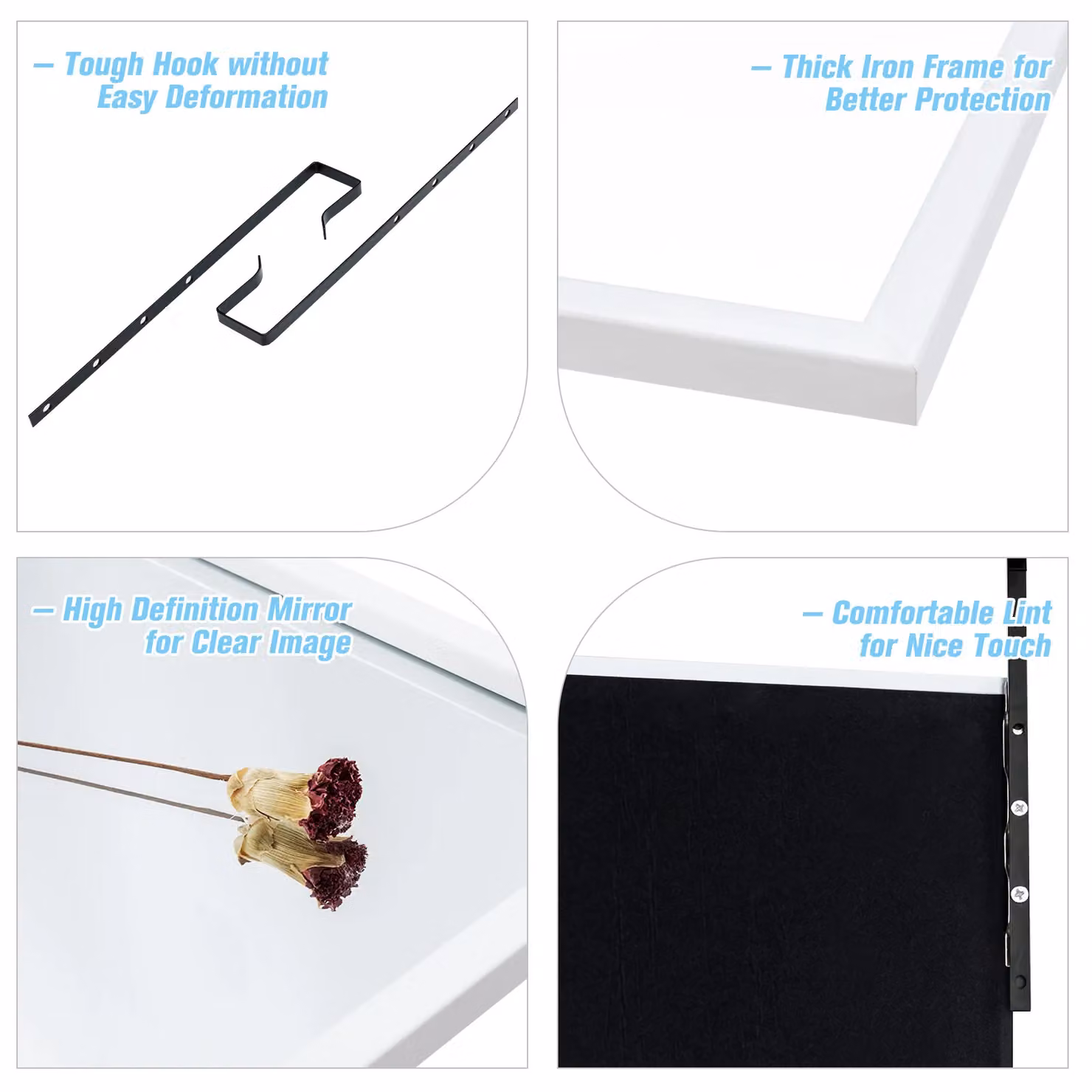 Costway 2-in-1 Full Length Dressing Mirror, White, Wall Mounted or Over the Door – 2