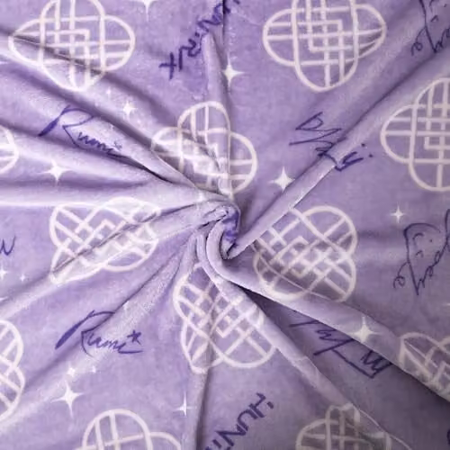Character World K Pop Demon Hunters Fleece Blanket, Purple and Gold, W/D/H: 100 x 150 cm – 2