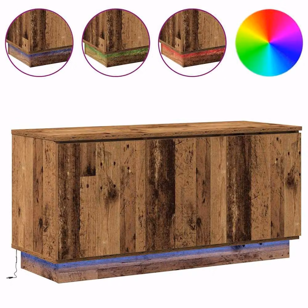 Berkfield Home Modern TV Cabinet in Old Wood Brown, W/D/H: 100 x 38 x 49 cm – 4