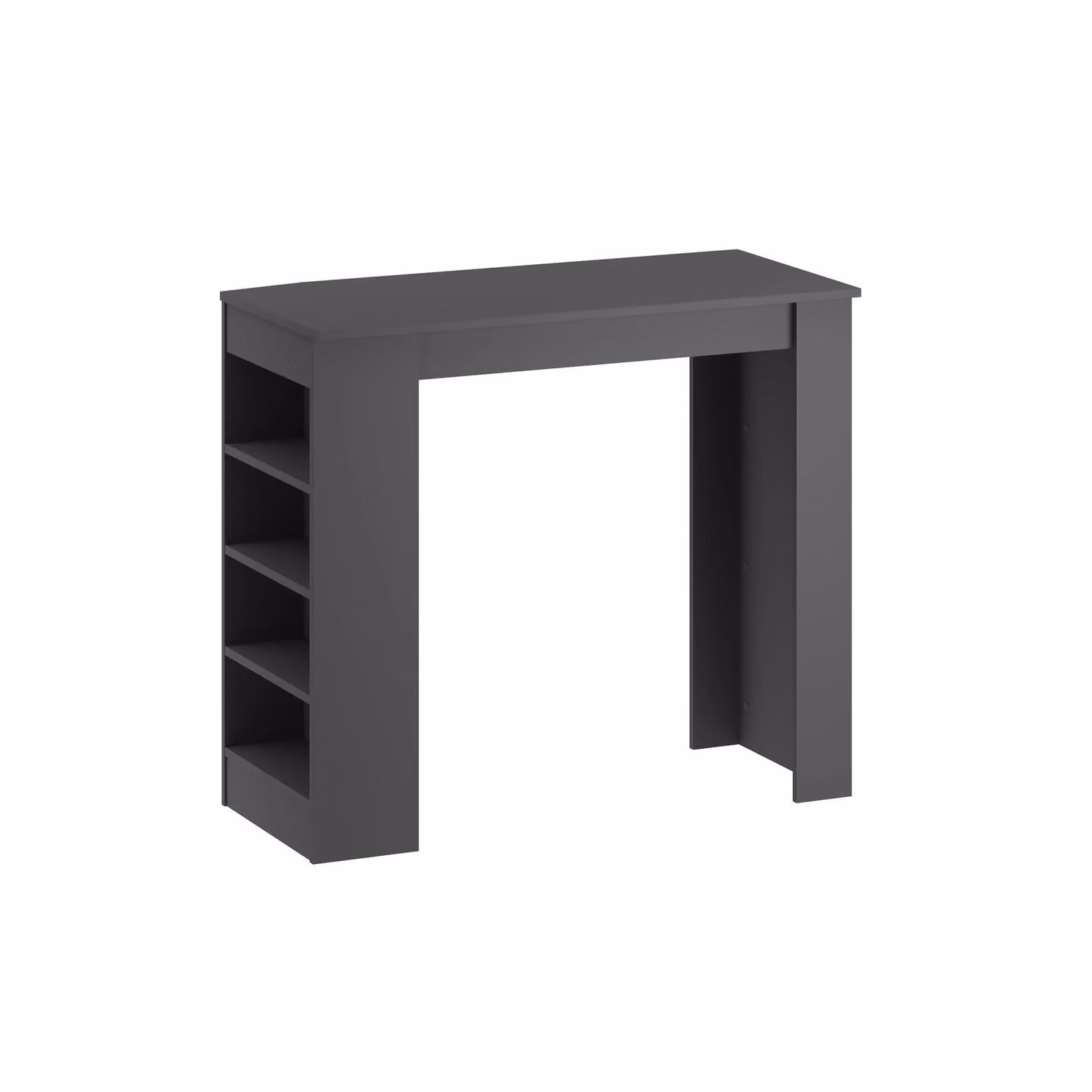 Decortie Swallow Modern Kitchen Bar Table with Storage in Anthracite Grey and White, W: 102 cm – 2