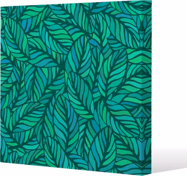 Benjamin Tate Design LTD Modern Green Botanical Leaves Pattern Canvas Print