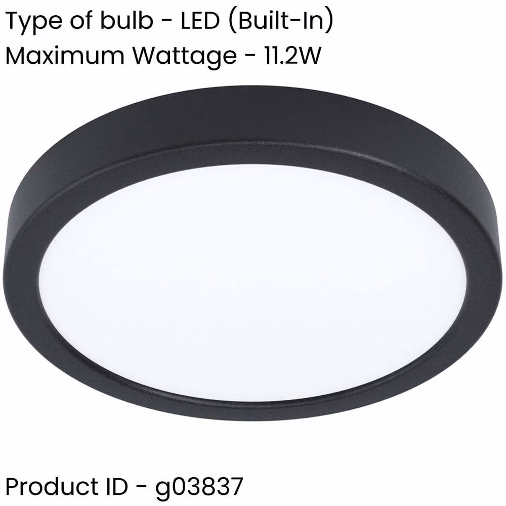 Loops 2 Pack Round Black LED Ceiling Lights for Modern Indoor Spaces – 2