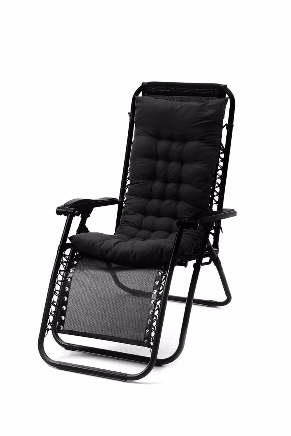 Living and Home Black Cotton Outdoor Chaise Lounge Chair Cushion, W: 48 cm, L: 125 cm – 2