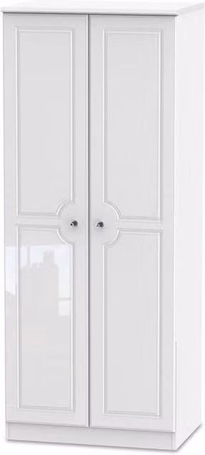 Welcome Balmoral White High Gloss 2 Door Double Wardrobe