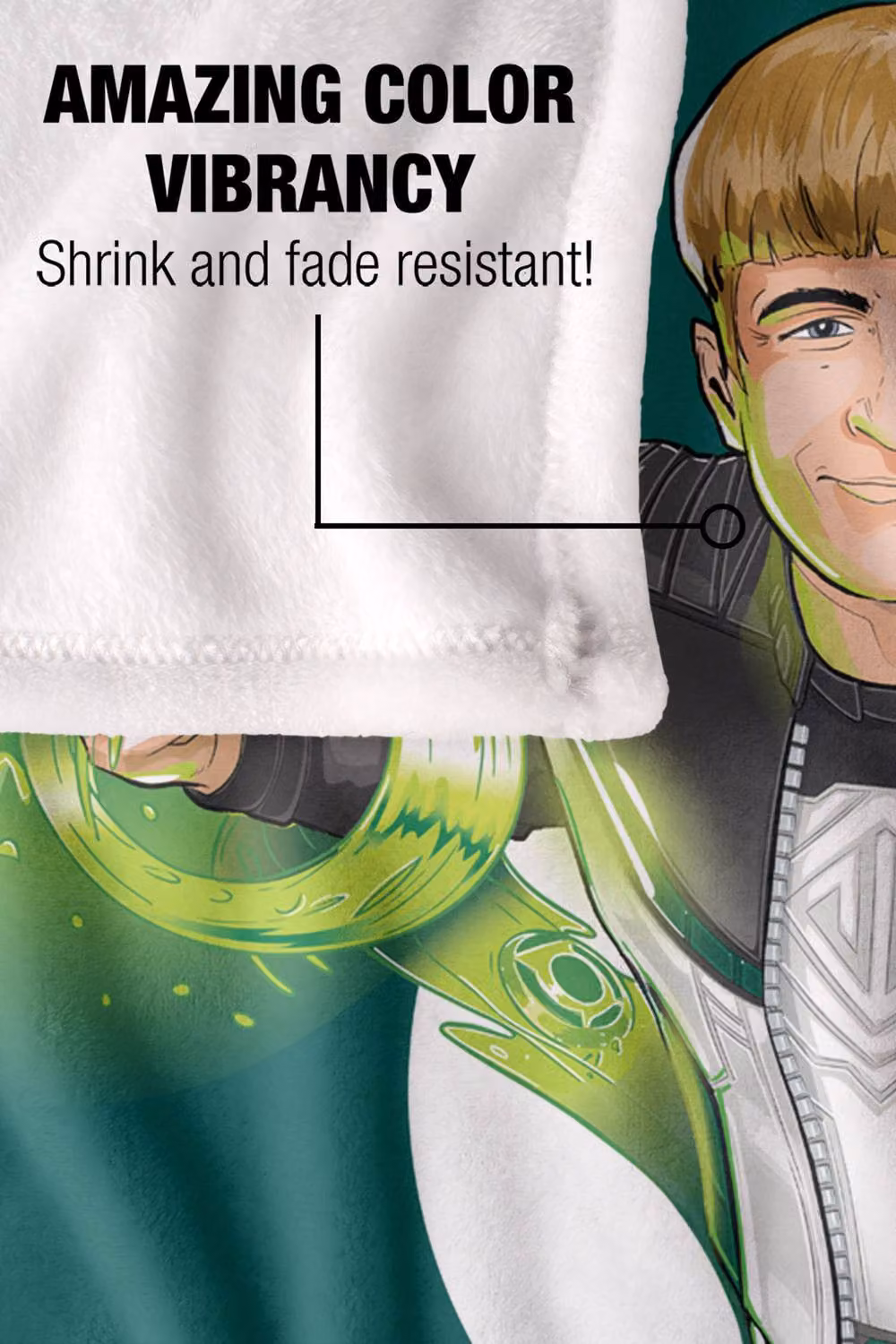 Warner Bros. Superman 2025 Green Lantern Super Soft Fleece Throw Blanket, Multicolour, W: 152 cm, D: 127 cm – 4