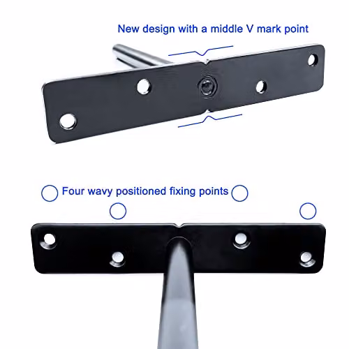 DT IRONCRAFT Premium Heavy Duty Floating Shelf Brackets, Matt Black Steel Concealed Wall Mounted Supports, 6 Pack – 4