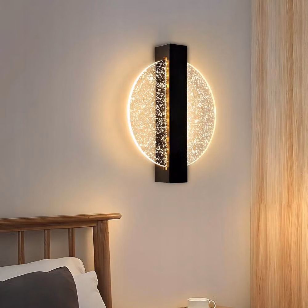 COMELY Modern Round LED Indoor Wall Light, 18W, Black, Warm White – 2