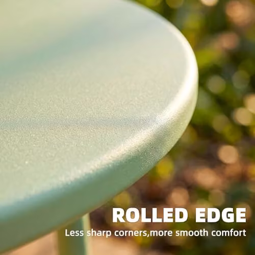 Outsunny Green Metal Round Garden Side Table – 4