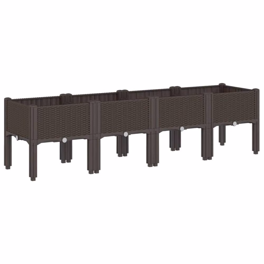 Berkfield Home Garden Planter with Legs, Brown, W: 160 cm, D: 40 cm, H: 42 cm – 2