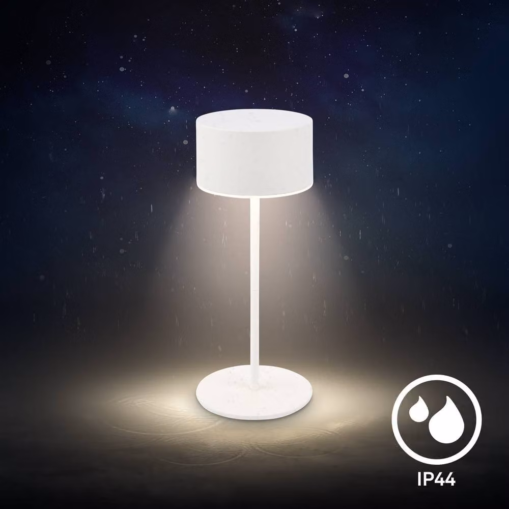 Briloner White Rechargeable LED Table Lamp with Touch Dimmer, IP44, W/D/H: 8 x 8 x 19 cm – 4