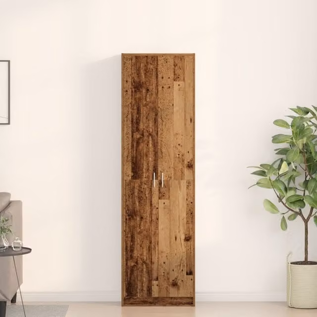Berkfield Home Rustic Old Wood Wardrobe in Brown, W/D/H: 55 x 25 x 189 cm