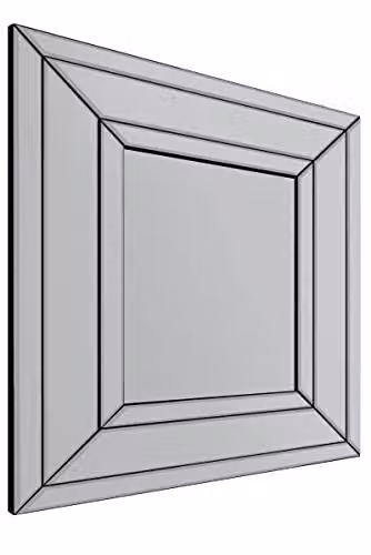 MirrorOutlet Langley Modern Bevelled Rectangular Glass Wall Mirror in Silver, W: 68 cm, H: 58 cm