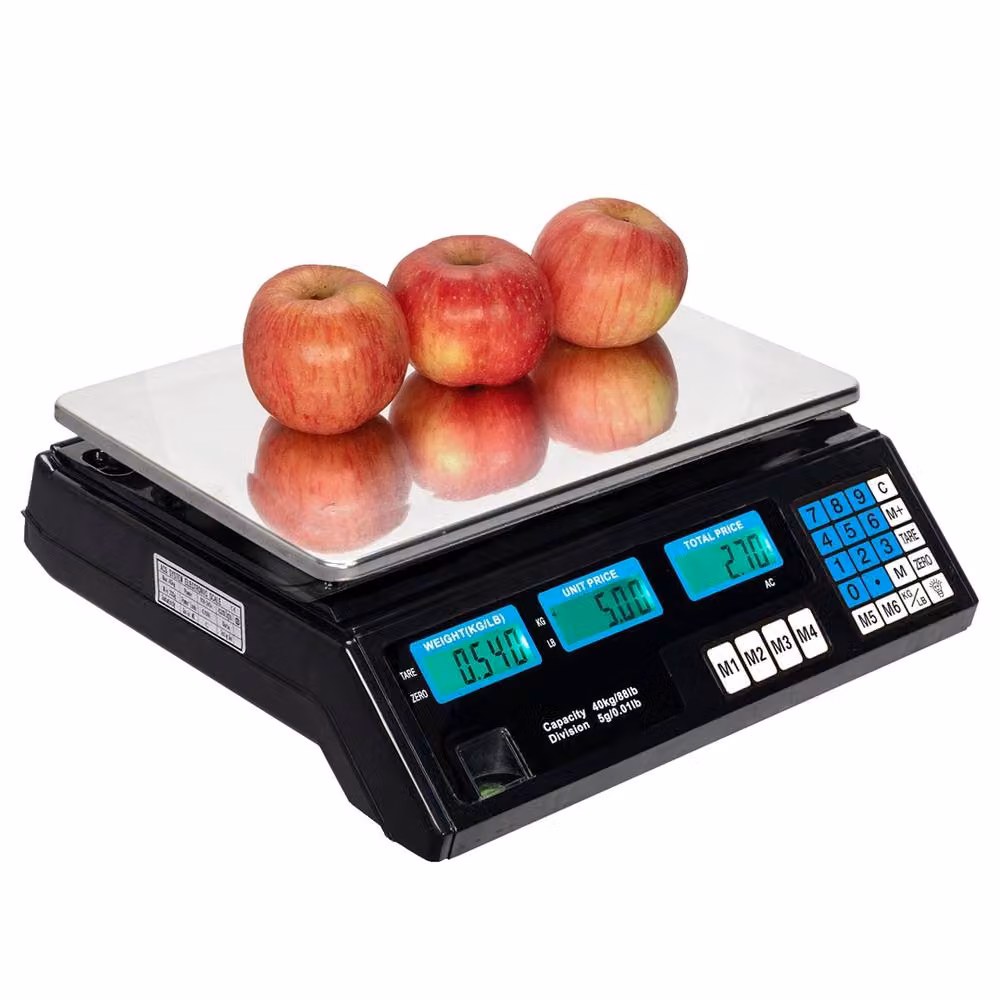 Kelvenix Black Digital Electronic Valuation Scale with 40 kg Capacity and Stainless Steel Finish – 3