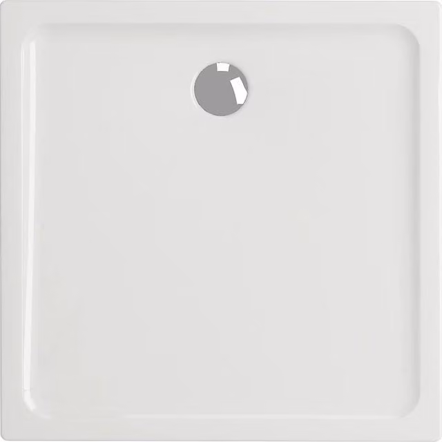 Bathroom Kingdom Oliver Rectangular Stone Shower Tray, White, W: 110 cm, D: 80 cm