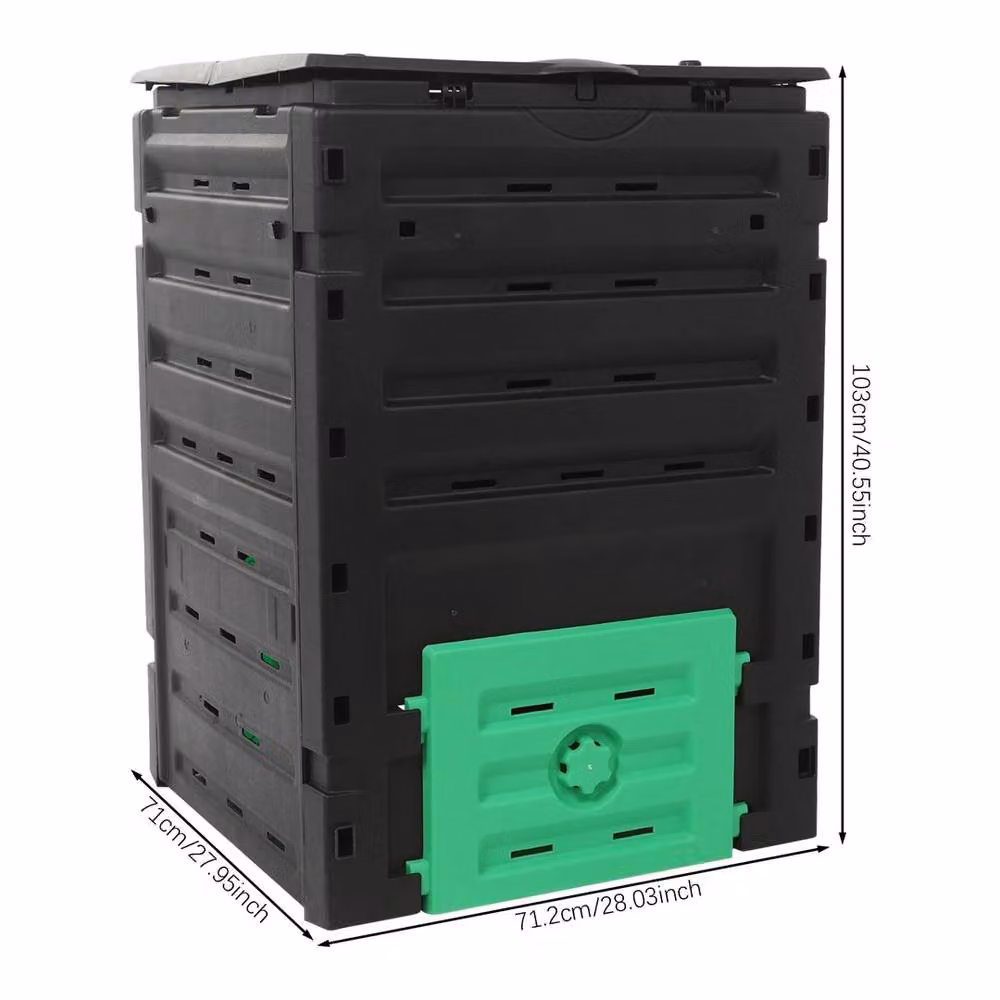 Nordara 119 Gallon Large Outdoor Garden Compost Bin in Black, W/D/H: 103 x 71.2 x 71.2 cm – 2