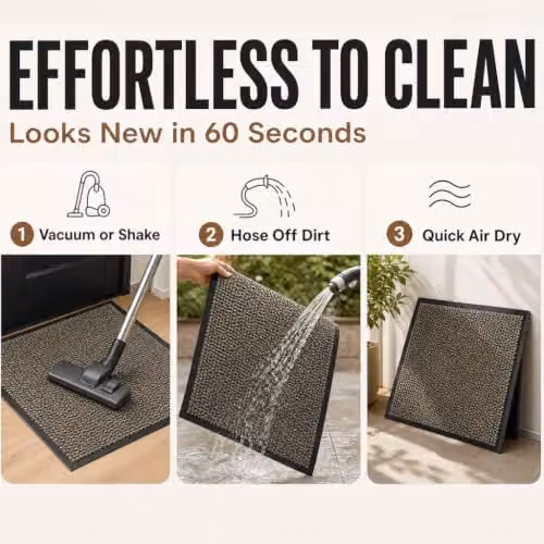 Desire Rugs Non-Slip Dirt Trapper Entrance Mat, Beige, W: 40 cm, D: 60 cm, H: 0.3 cm – 7