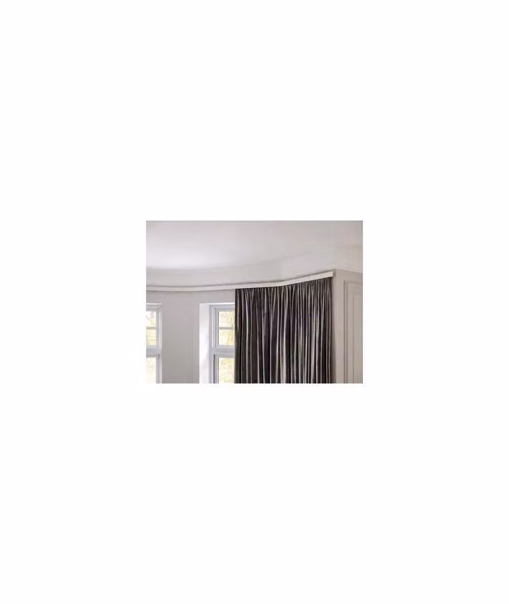 New Edge Blinds Finesse Ball End Metal Curtain Pole Set, 22-25mm, Antique Brass in White, Width: 400 cm
