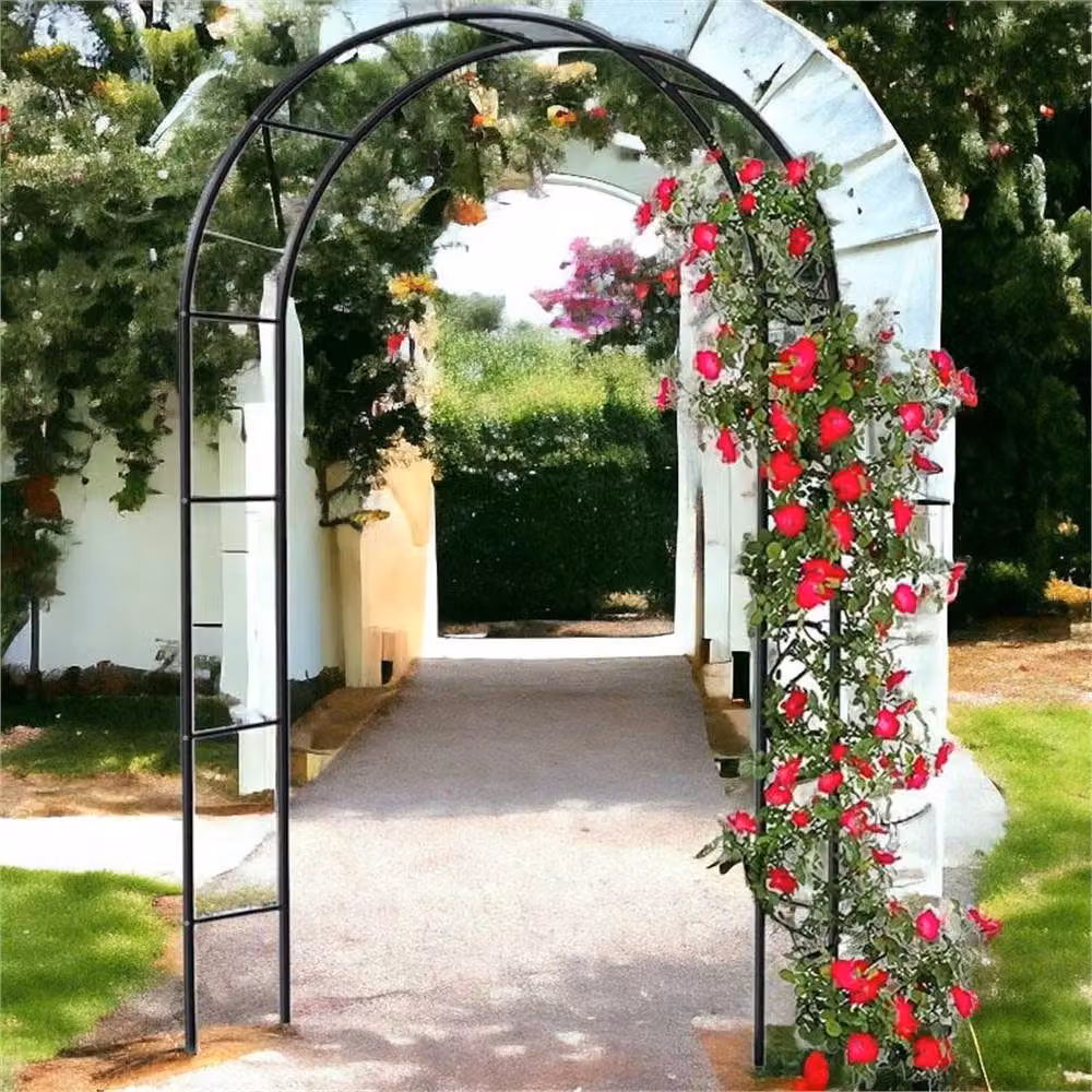 SPETLEK Black Metal Tubular Garden Arch Climbing Frame – 4