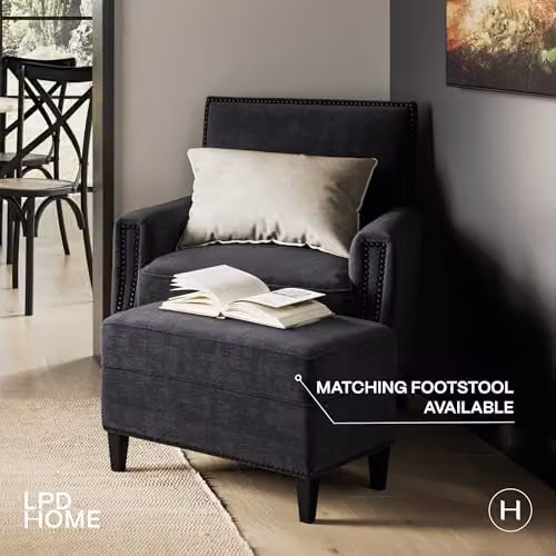 LPD Home Atticus Armchair in Anthracite Grey Fabric – 3