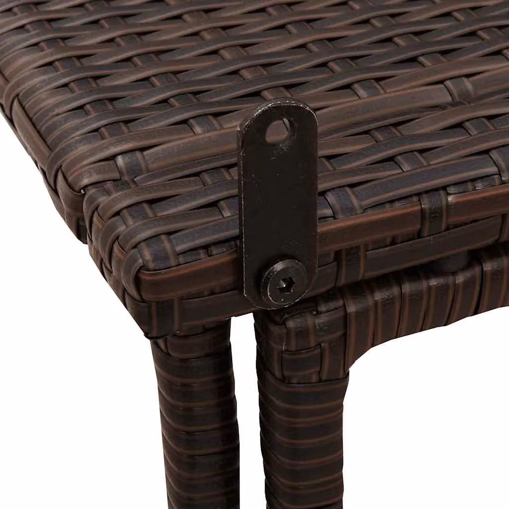 Berkfield Home Folding Garden Table in Brown Poly Rattan, W: 90 cm, D: 51 cm, H: 75 cm – 4