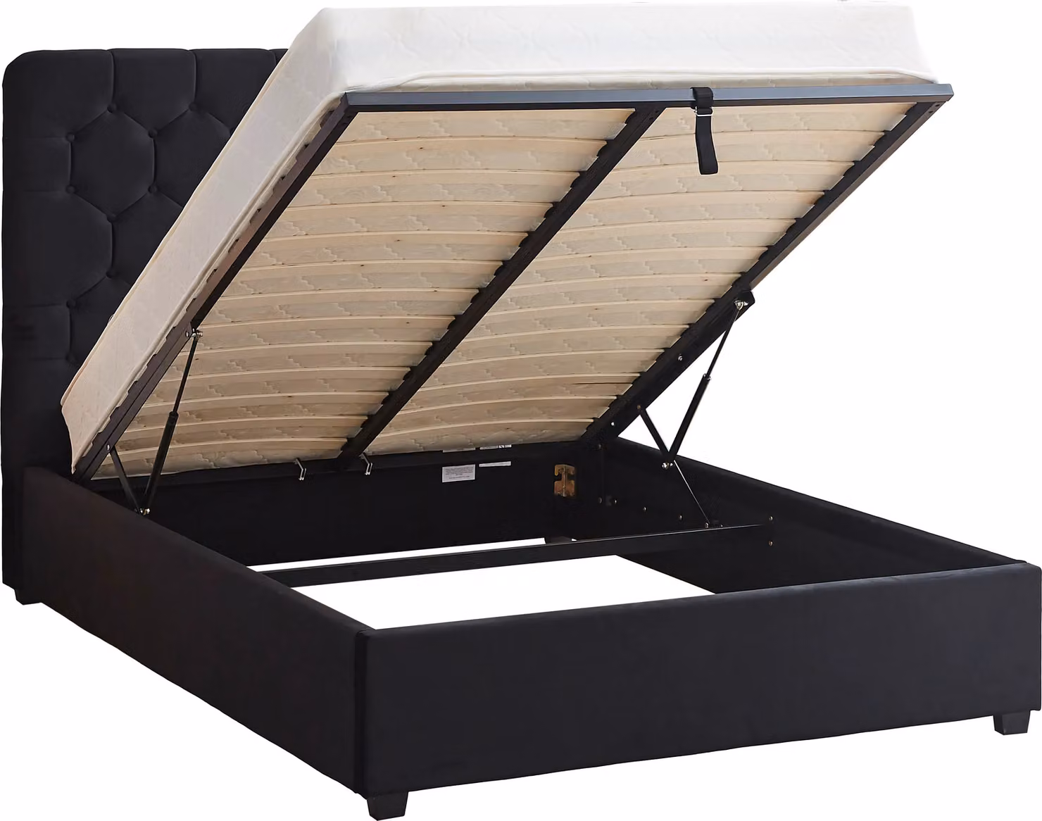 Seconique Madison King Ottoman Gas Lift Storage Bed in Black Velvet, W/D/H: 180 x 200 x 150 cm – 8