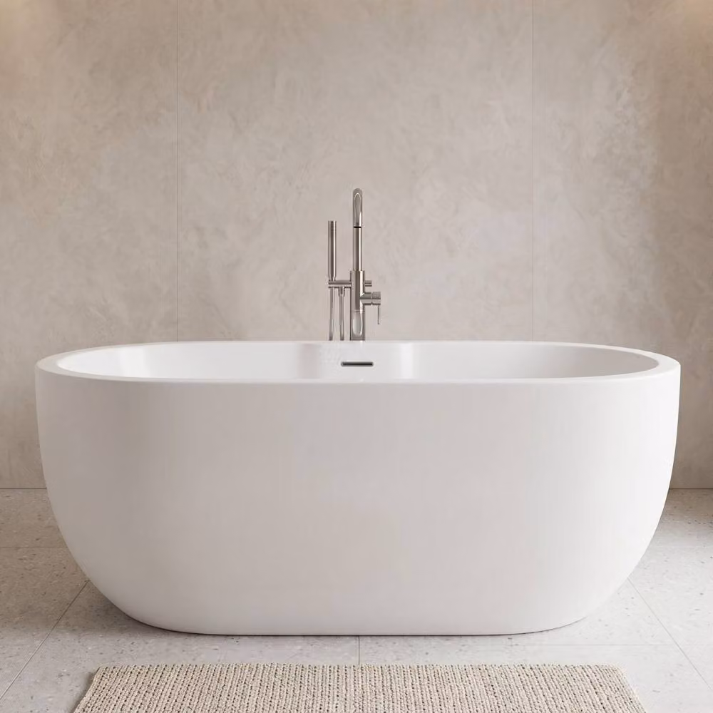 Balterley Modern Oval Reversible Double Ended Freestanding Bath in White W/D/H: 175 x 75 x 58 cm – 2