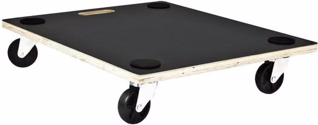 FLAVORA Large 4 Wheel Heavy Duty Wooden Transport Dolly Moving Platform in Black