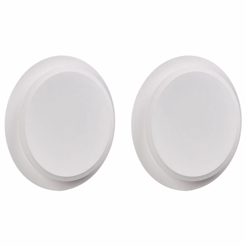 Wyld and Coco Set of 2 Matte White LED Round Aluminium Wall Lamps – 2