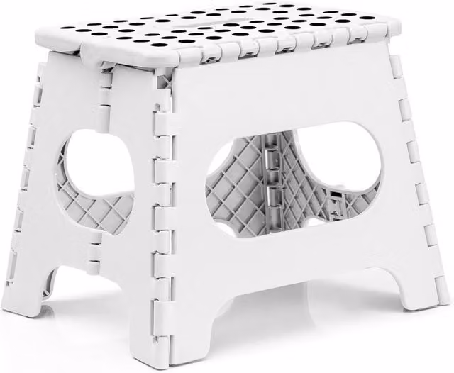 Kelvenix White Heavy Duty Folding Step Stool with Anti Slip Surface – 1