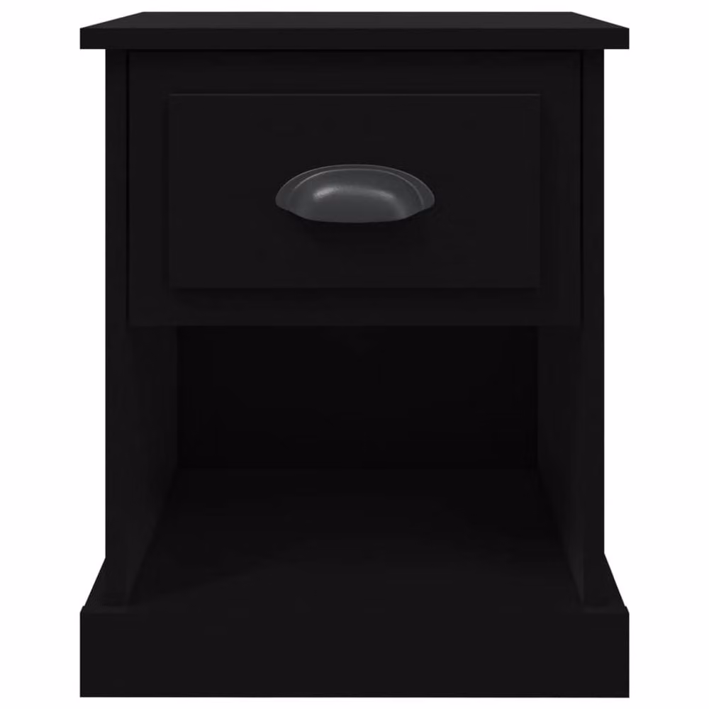 Berkfield Home Set of 2 Modern Black Bedside Cabinets in Engineered Wood, W/D/H: 39 x 39 x 47.5 cm – 5