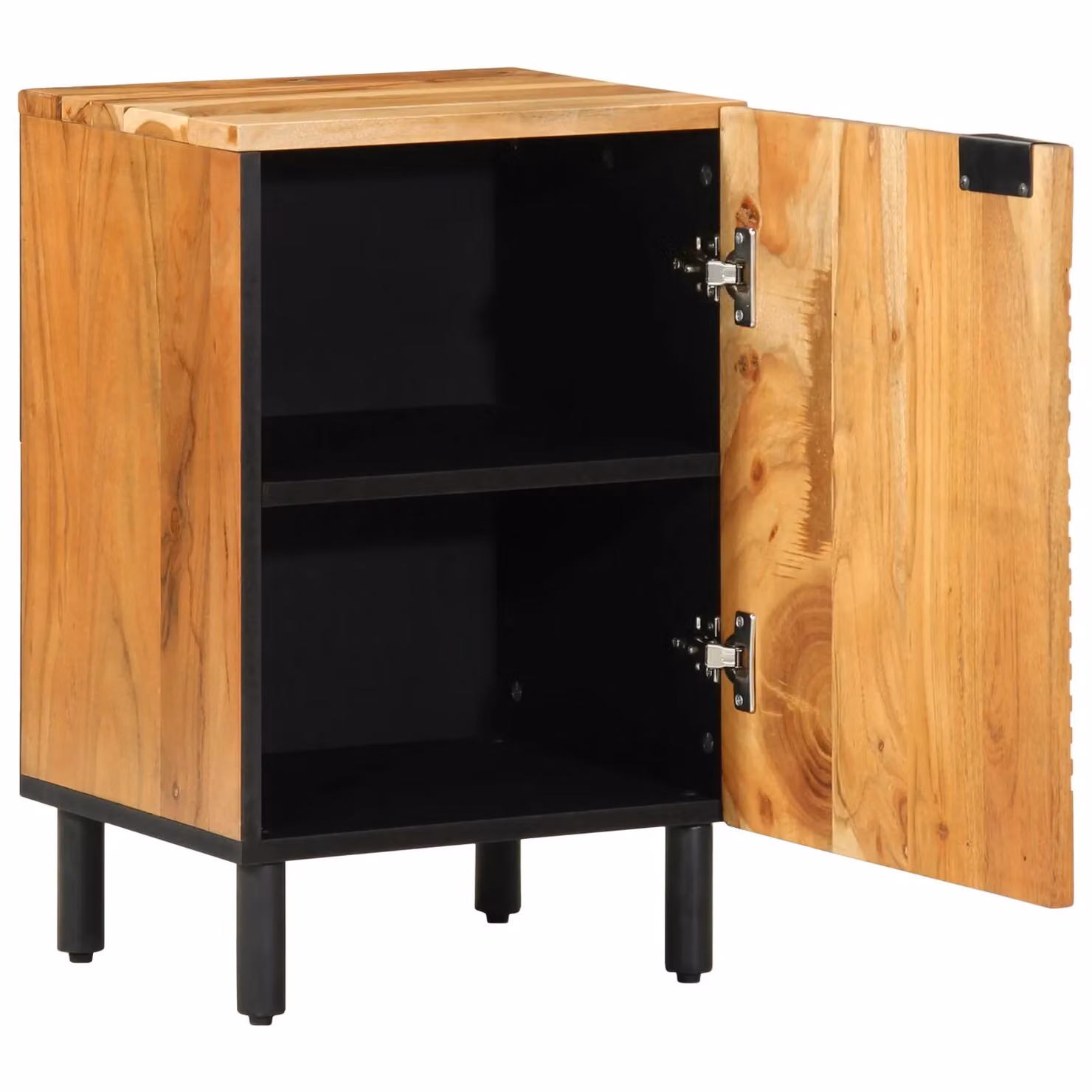 Berkfield Home Brown Acacia Wood Bathroom Cabinet with Hinged Doors and Internal Shelves, W/D/H: 38 x 33.5 x 58 cm – 2