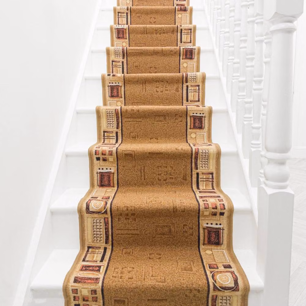 runrug Jena Stair Runner Carpet, Beige, W: 80 cm, L: 480 cm – 4